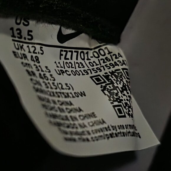 Nike Alpha Menace Elite 3 Football Cleats Men’s Size 13.5 Black White FZ7701-001 main image 7